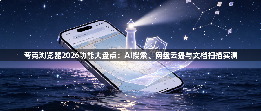 夸克浏览器2026功能大盘点：AI搜索、网盘云播与文档扫描实测1