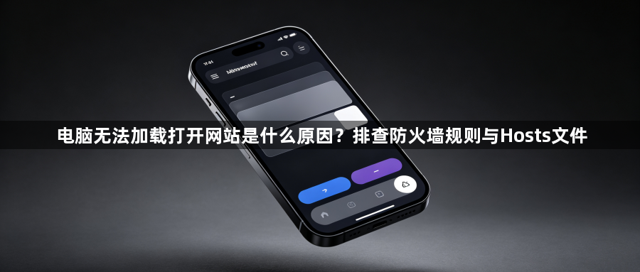 电脑无法加载打开网站是什么原因？排查防火墙规则与Hosts文件1
