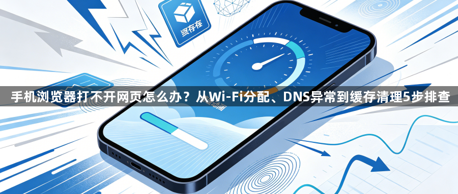 手机浏览器打不开网页怎么办？从Wi-Fi分配、DNS异常到缓存清理5步排查1